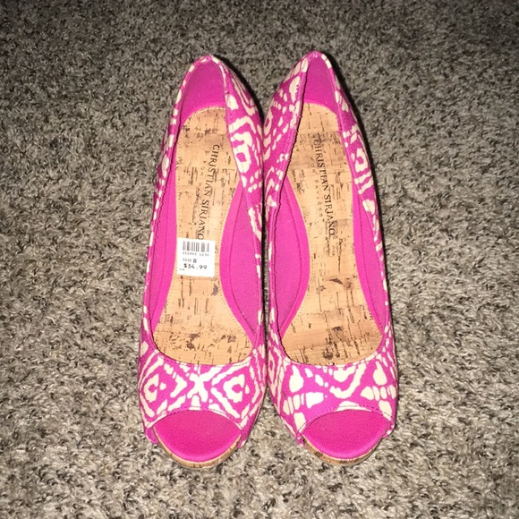 Pink and White summer heels - Picture 1 of 3